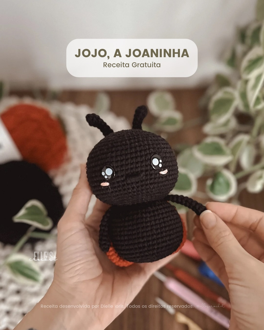 Jojo, a Joaninha - Receita Gratuita de Amigurumi