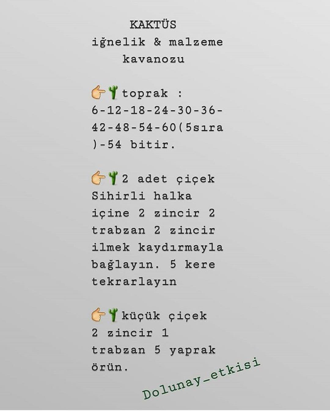 Kaktüs Tarifi - Ücretsiz Manken İğnelik Örgü Deseni ve Toprak Kavanozu Şeması