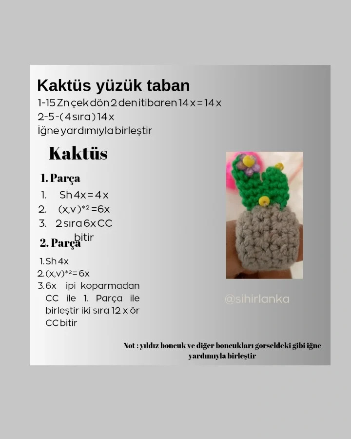 Kaktüs Yüzük Tarifi - İp Yüzüğü Mıknatısı