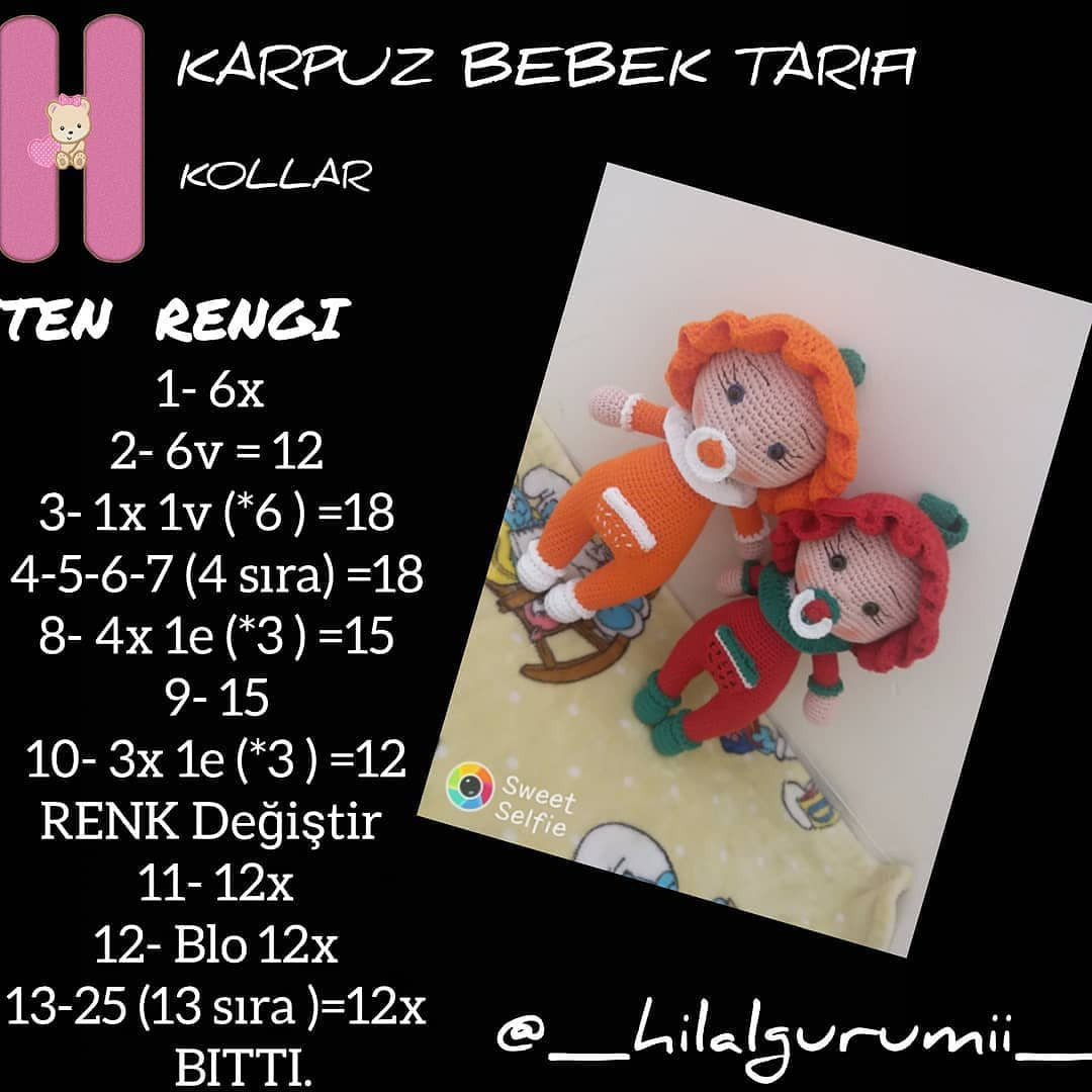 Karpuz Bebek Tarifi: Móc len búp bê dưa hấu với hướng dẫn chi tiết từng bước