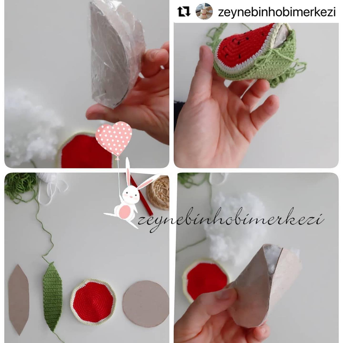 Karpuz Dilimi Yapımı - Amigurumi Watermelon Slice Pattern
