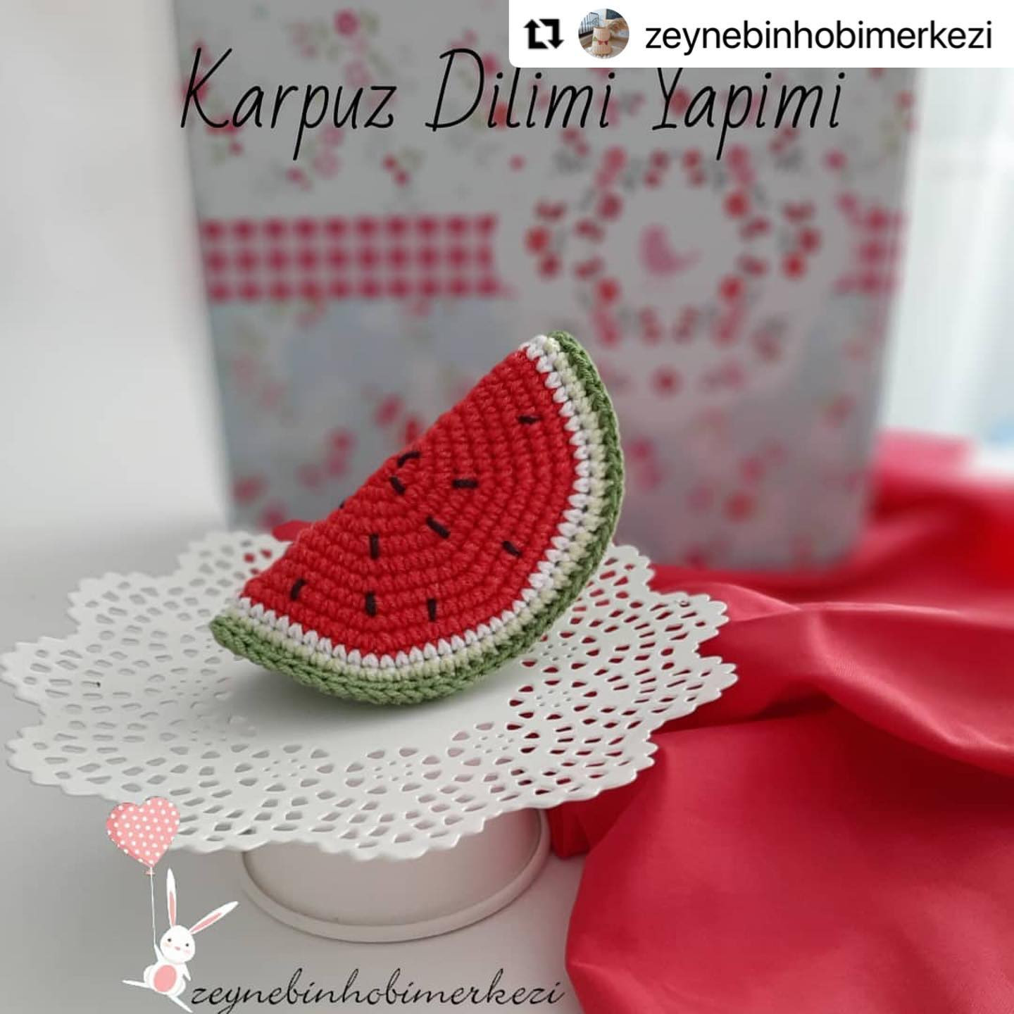 Karpuz Dilimi Yapımı - Amigurumi Watermelon Slice Pattern