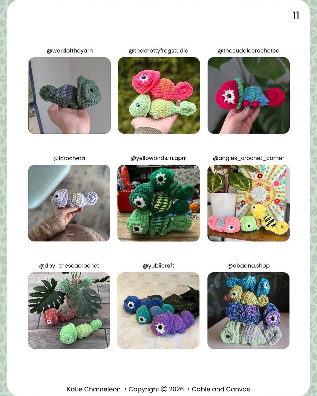 Katie Chameleon Pop Pattern by Cable + Canvas - Free Crochet Tutorial