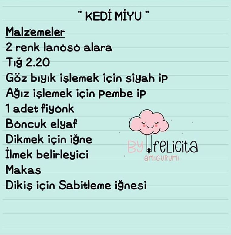 Kedi Miyu - Hướng dẫn móc len búp bê mèo dễ thương, bảng chart chi tiết từng phần