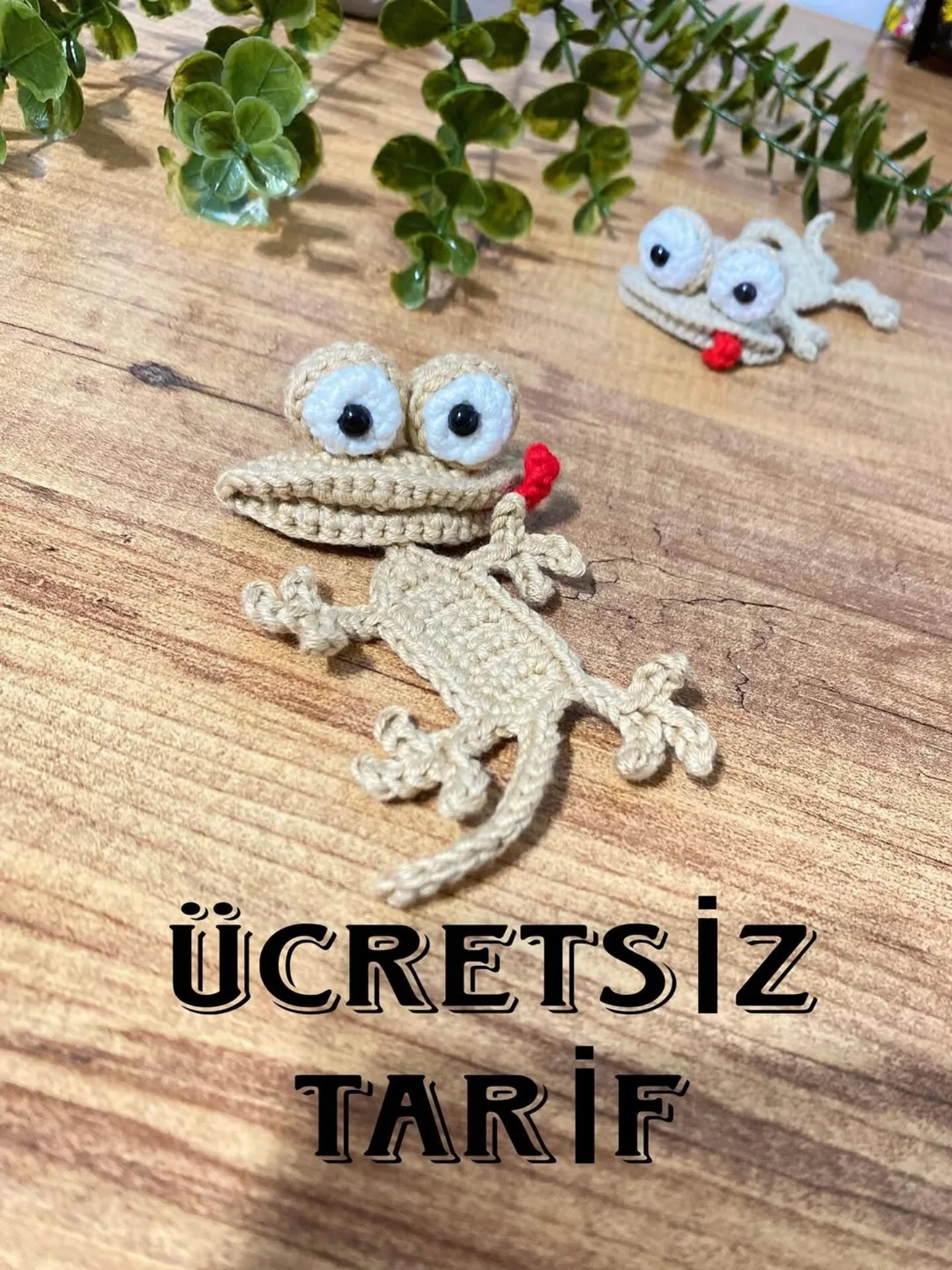 Kertenkele Anahtarlık Örgü Tarifi - Ücretsiz Kertenkele Amigurumi Pattern