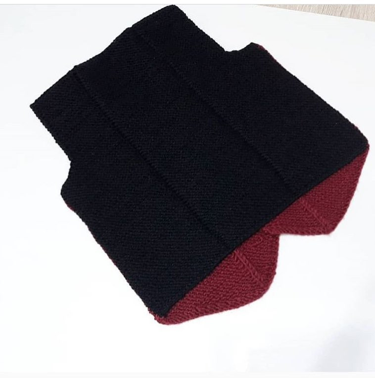 Knitted Baby Vest Pattern in Maroon and Black with Button Details