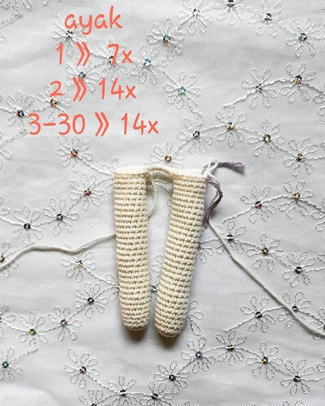 Kokoş Tavşan Tarifi: Amigurumi Rabbit Doll Pattern with Purple Dress and Orange Bow