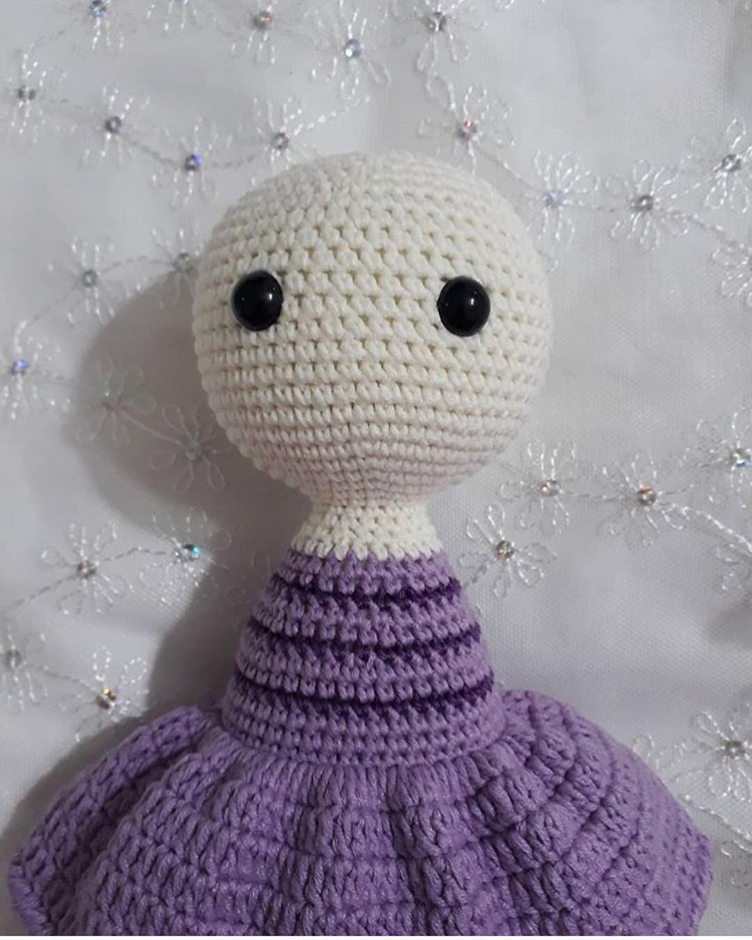 Kokoş Tavşan Tarifi: Amigurumi Rabbit Doll Pattern with Purple Dress and Orange Bow