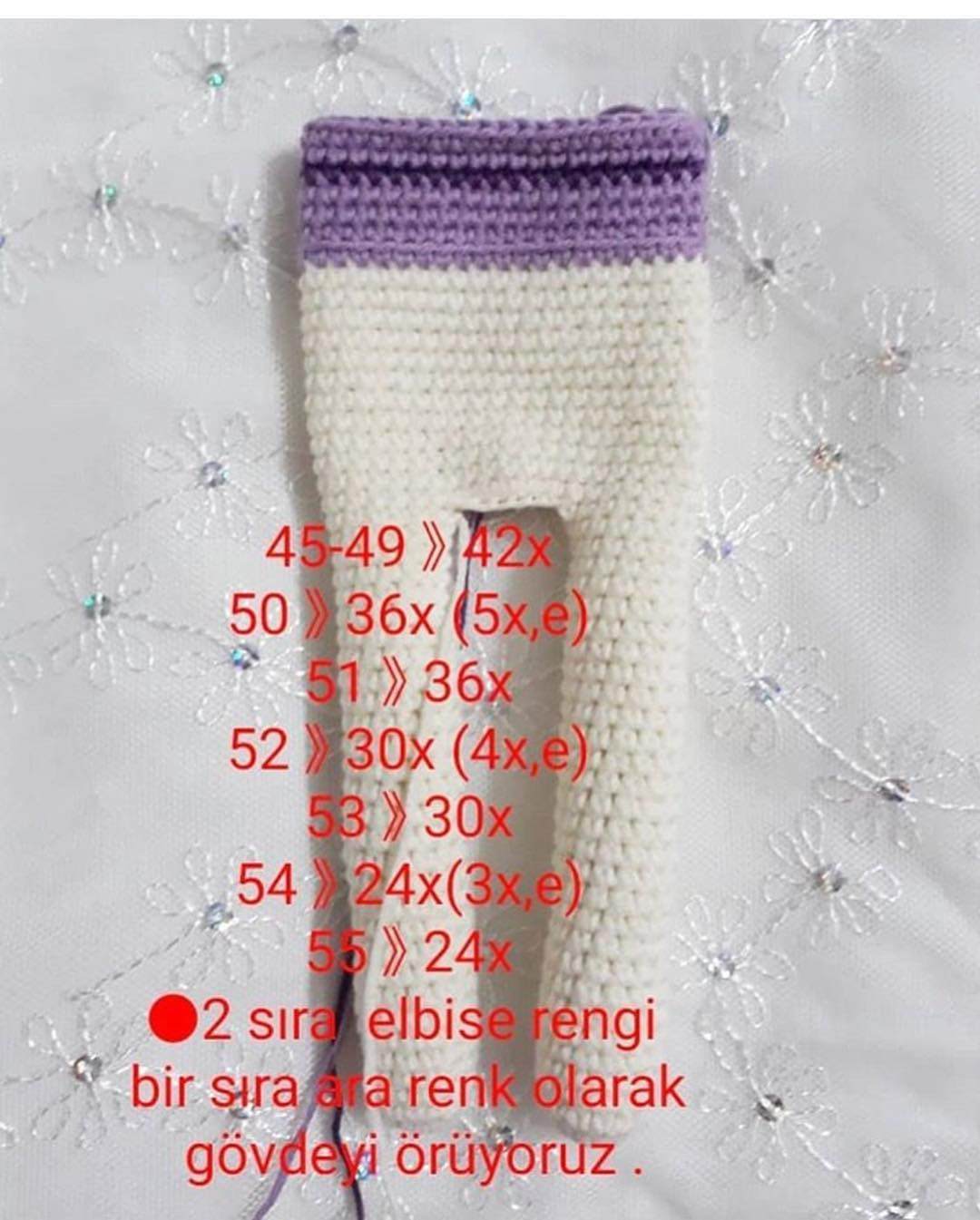 Kokoş Tavşan Tarifi: Amigurumi Rabbit Doll Pattern with Purple Dress and Orange Bow