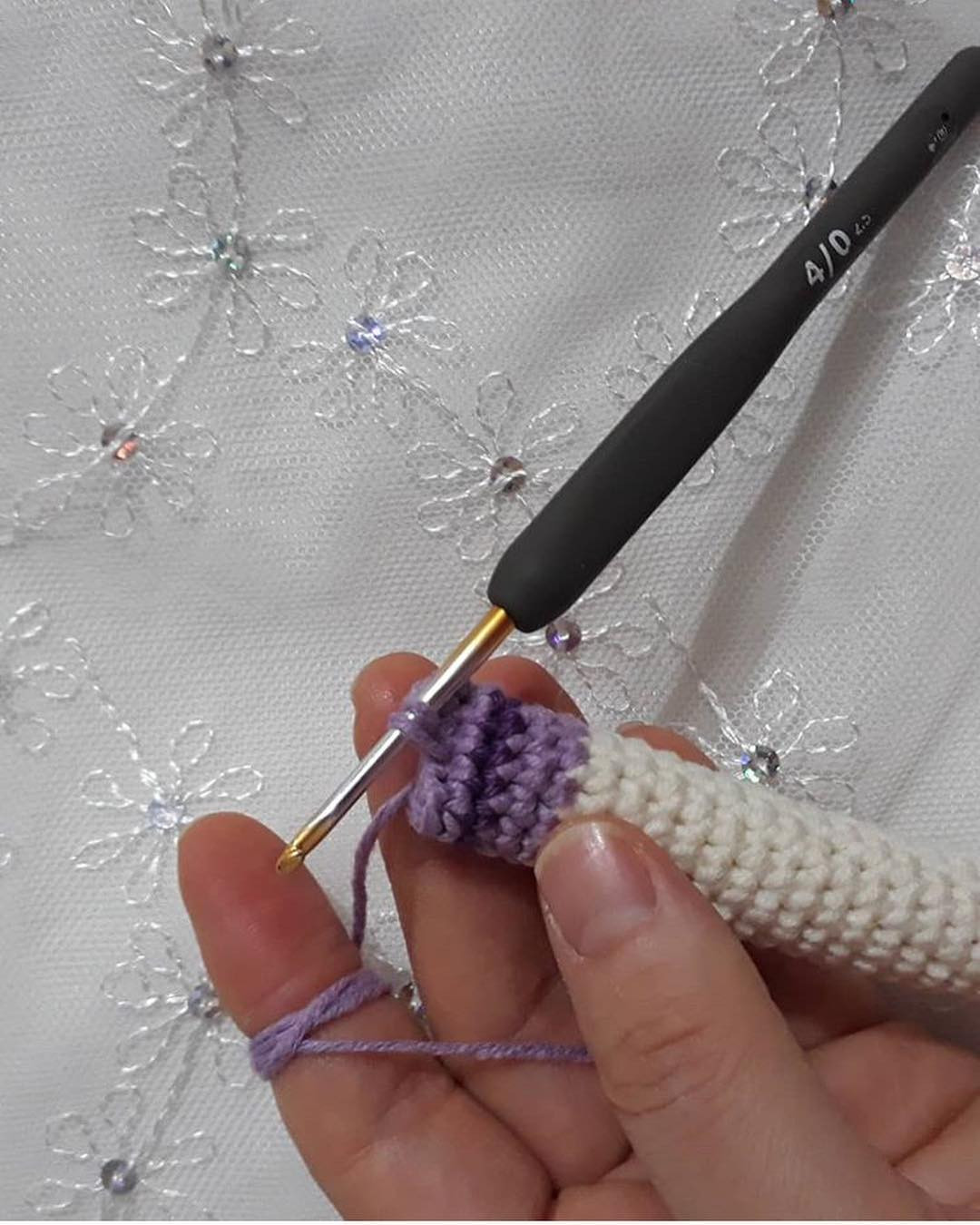 Kokoş Tavşan Tarifi: Amigurumi Rabbit Doll Pattern with Purple Dress and Orange Bow