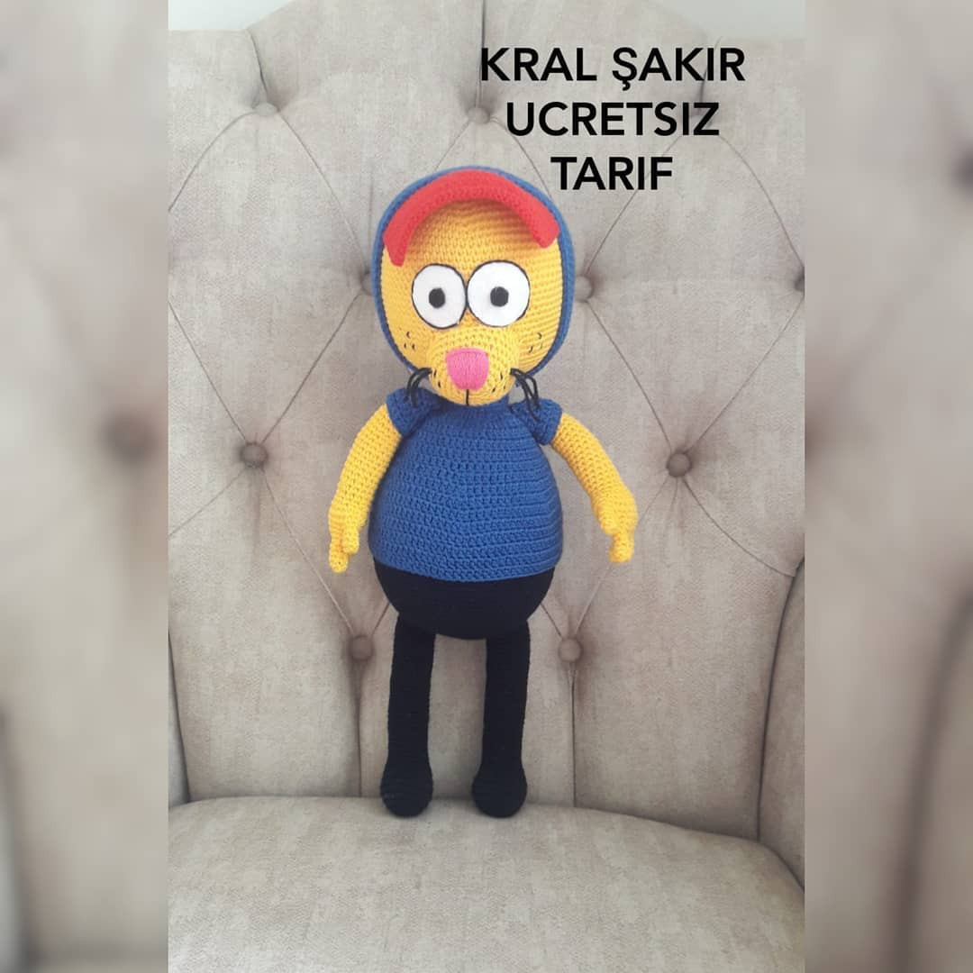 Kral Şakir Ücretsiz Amigurumi Tarifi: Ayak, Bacak, Gövde ve T-Shirt Kol İncelemesi