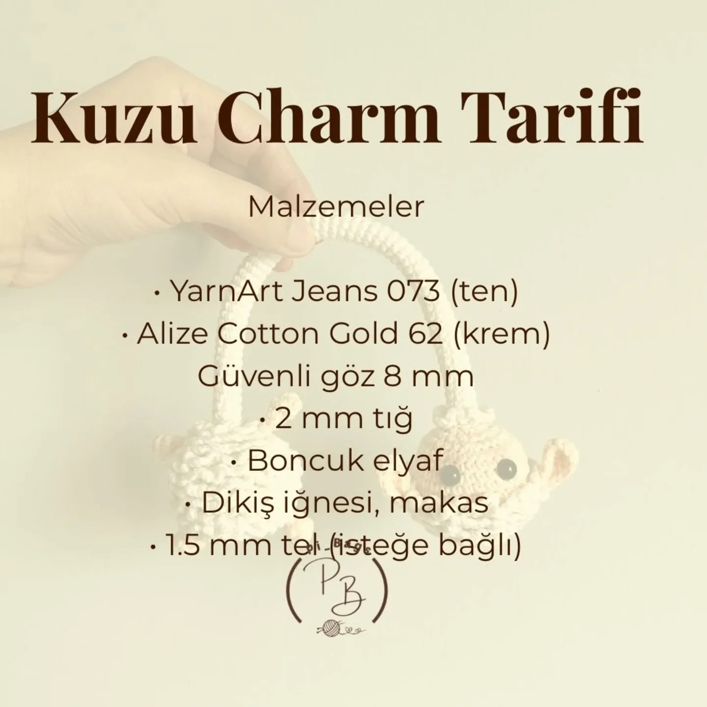 Kuzu Charm Tarifi - Amigurumi Koyun Manken