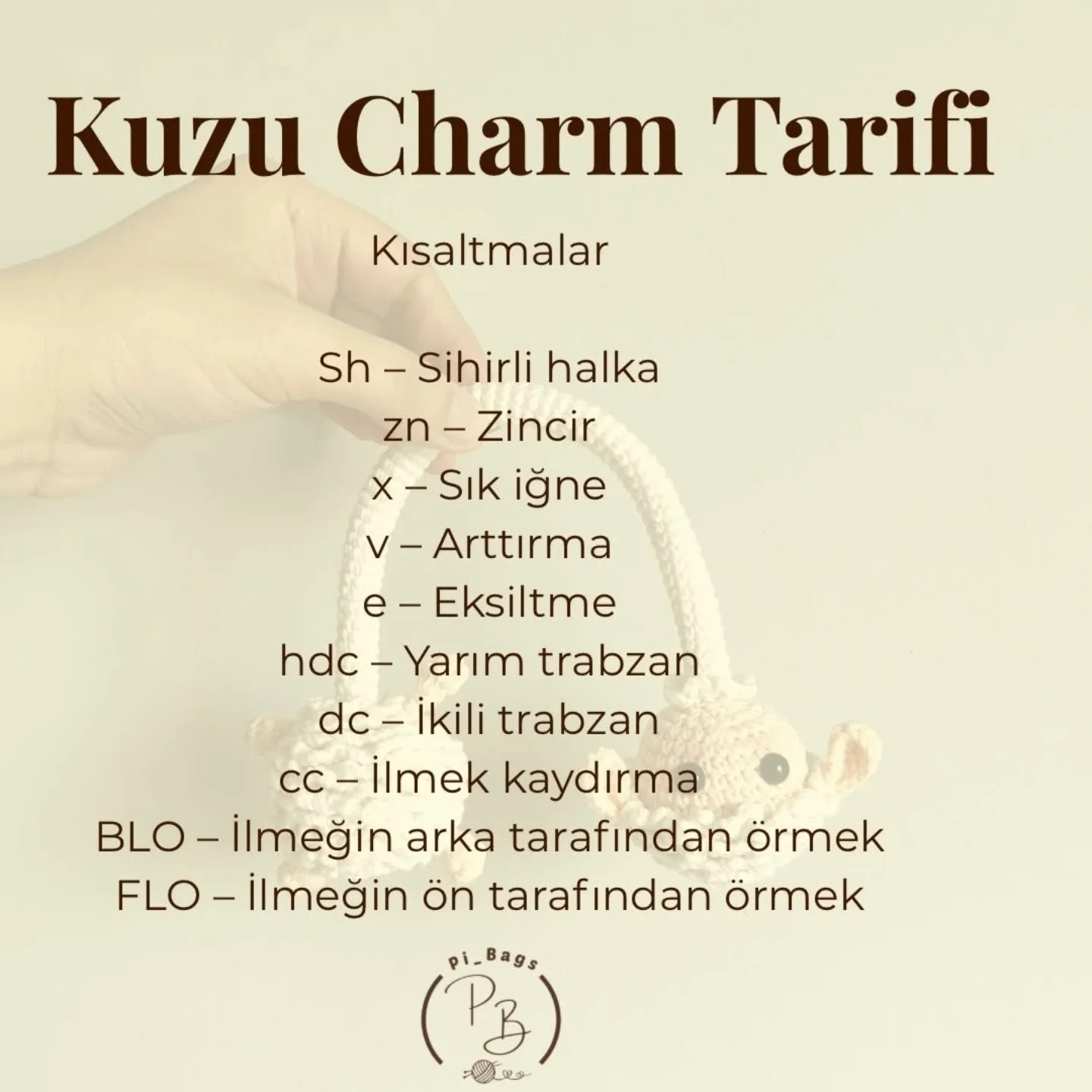 Kuzu Charm Tarifi - Amigurumi Koyun Manken