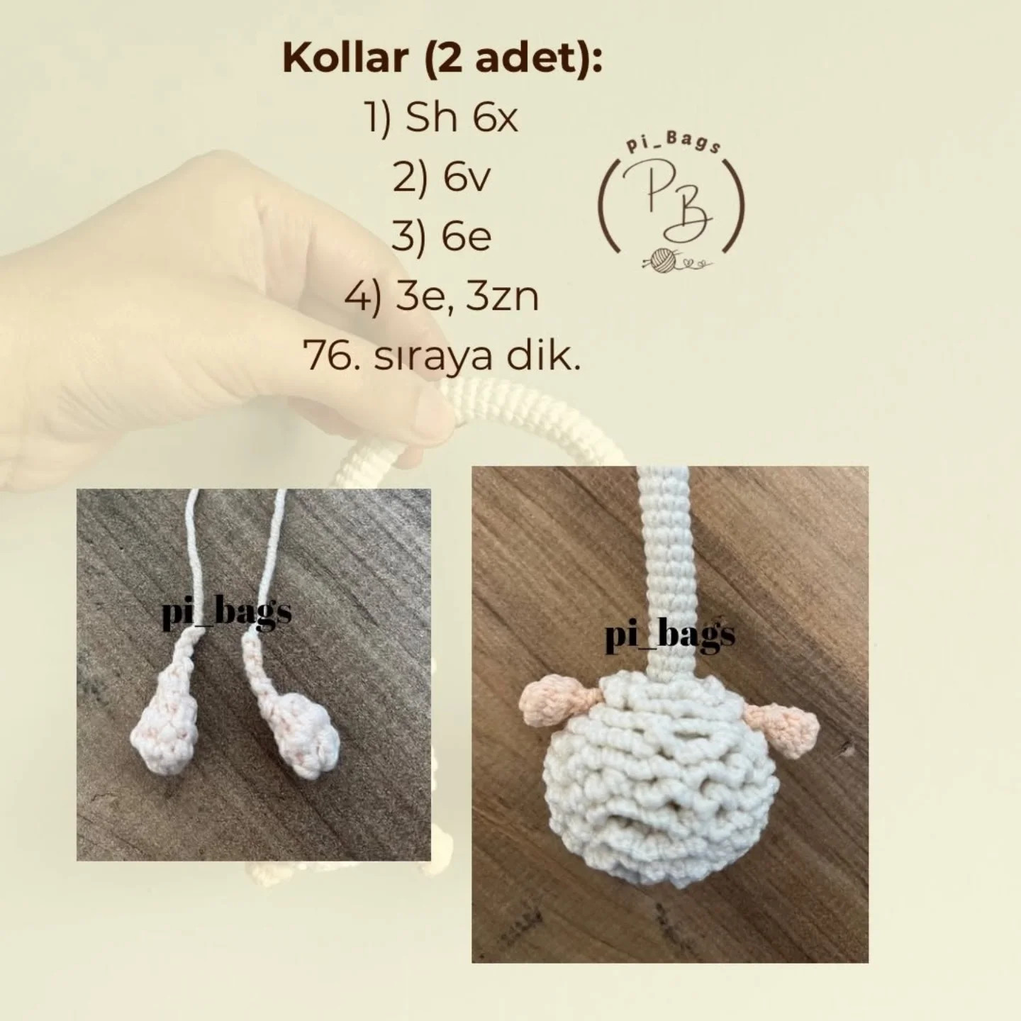 Kuzu Charm Tarifi - Amigurumi Koyun Manken