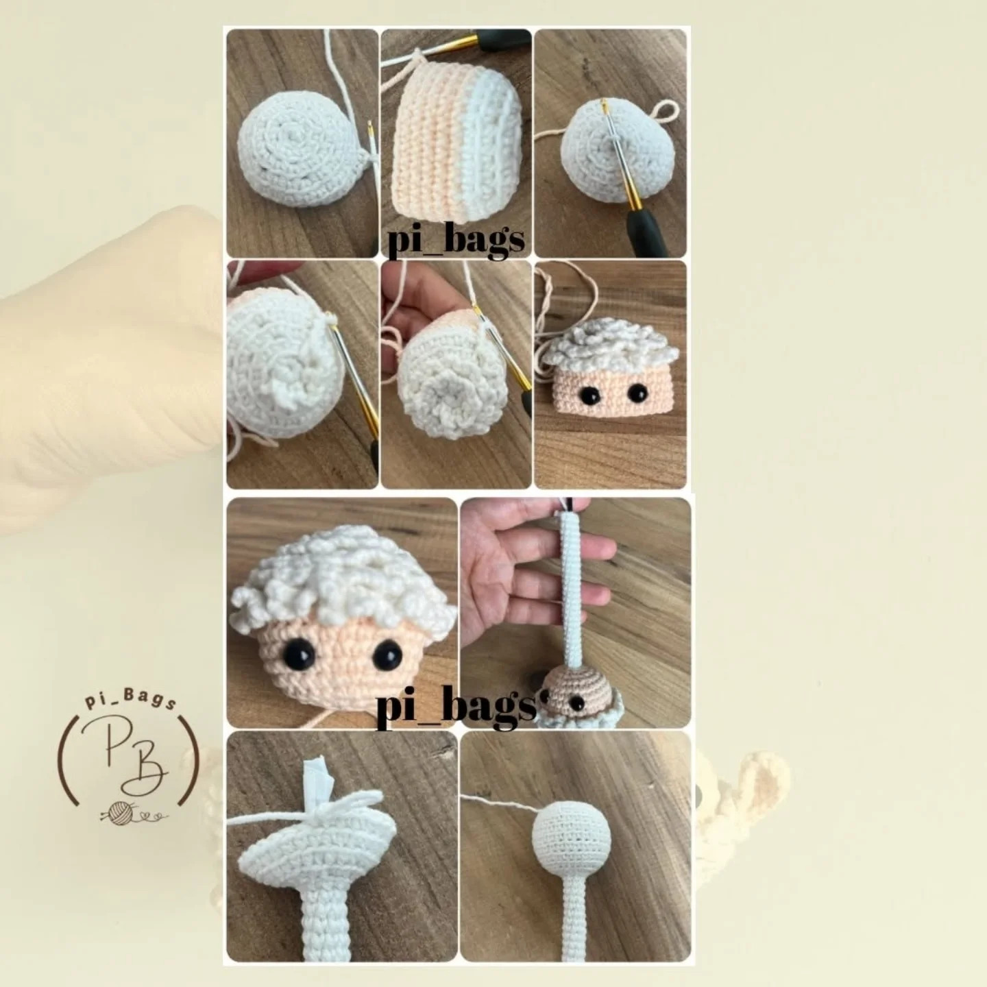 Kuzu Charm Tarifi - Amigurumi Koyun Manken
