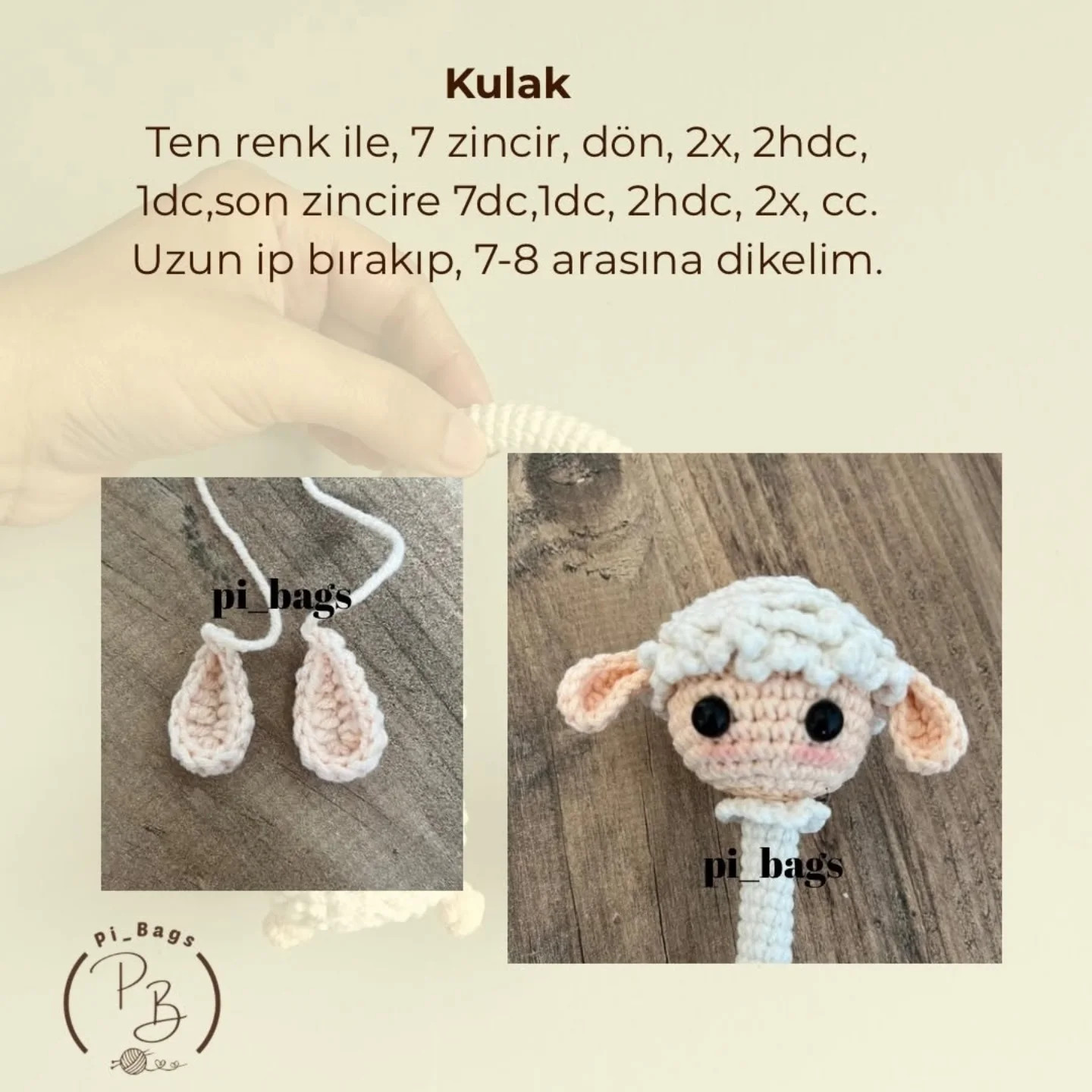 Kuzu Charm Tarifi - Amigurumi Koyun Manken