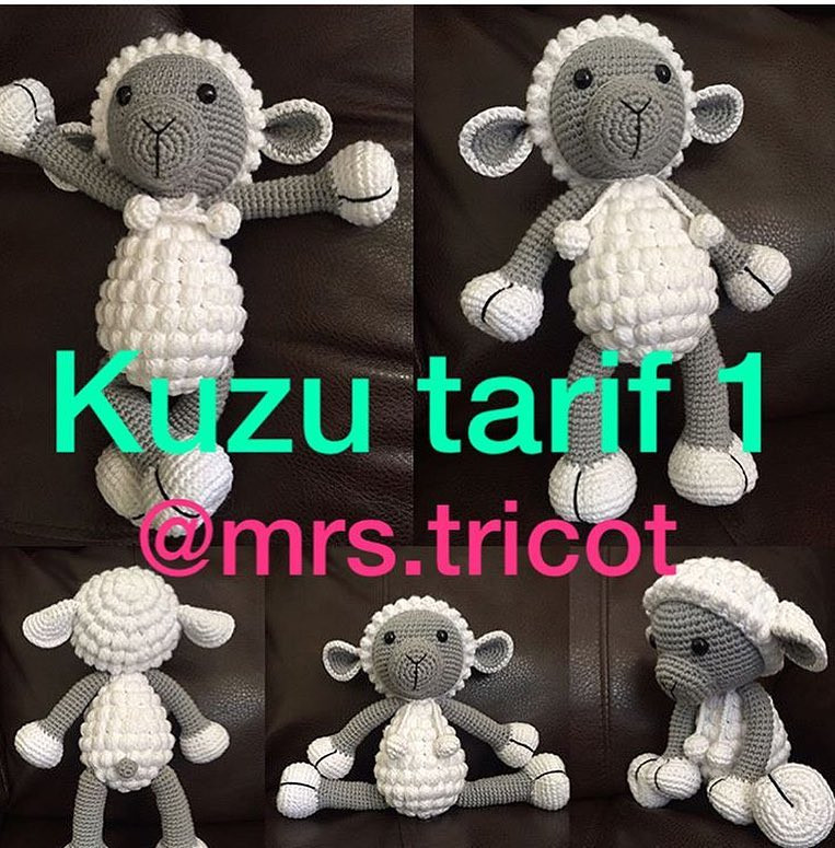 Kuzu tarif 2: Hướng dẫn chi tiết cách móc con cừu amigurumi dễ thương