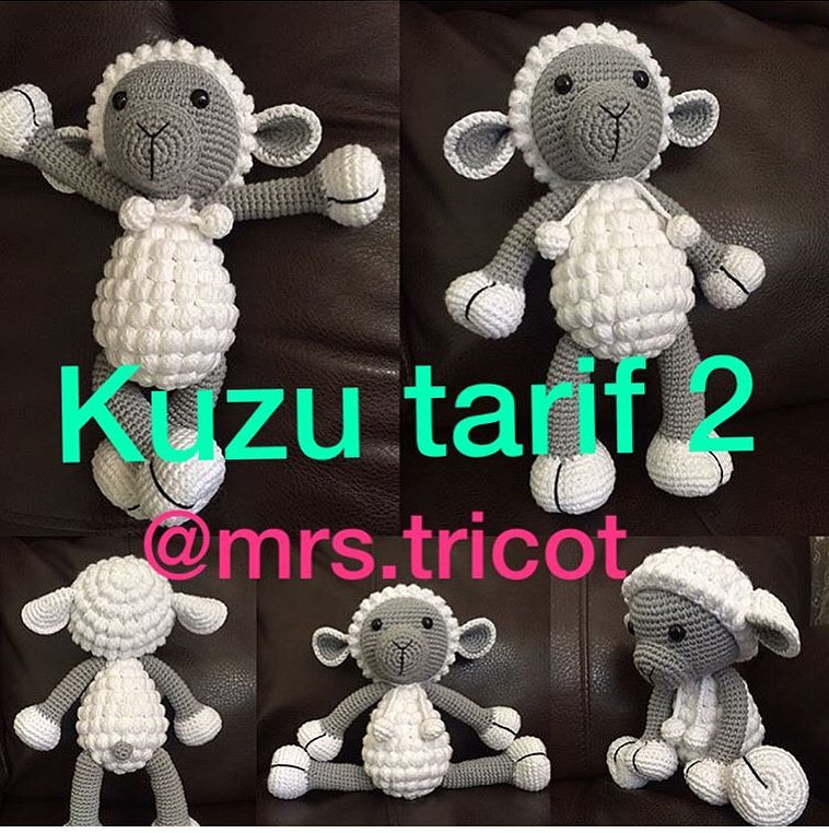 Kuzu tarif 2: Hướng dẫn chi tiết cách móc con cừu amigurumi dễ thương