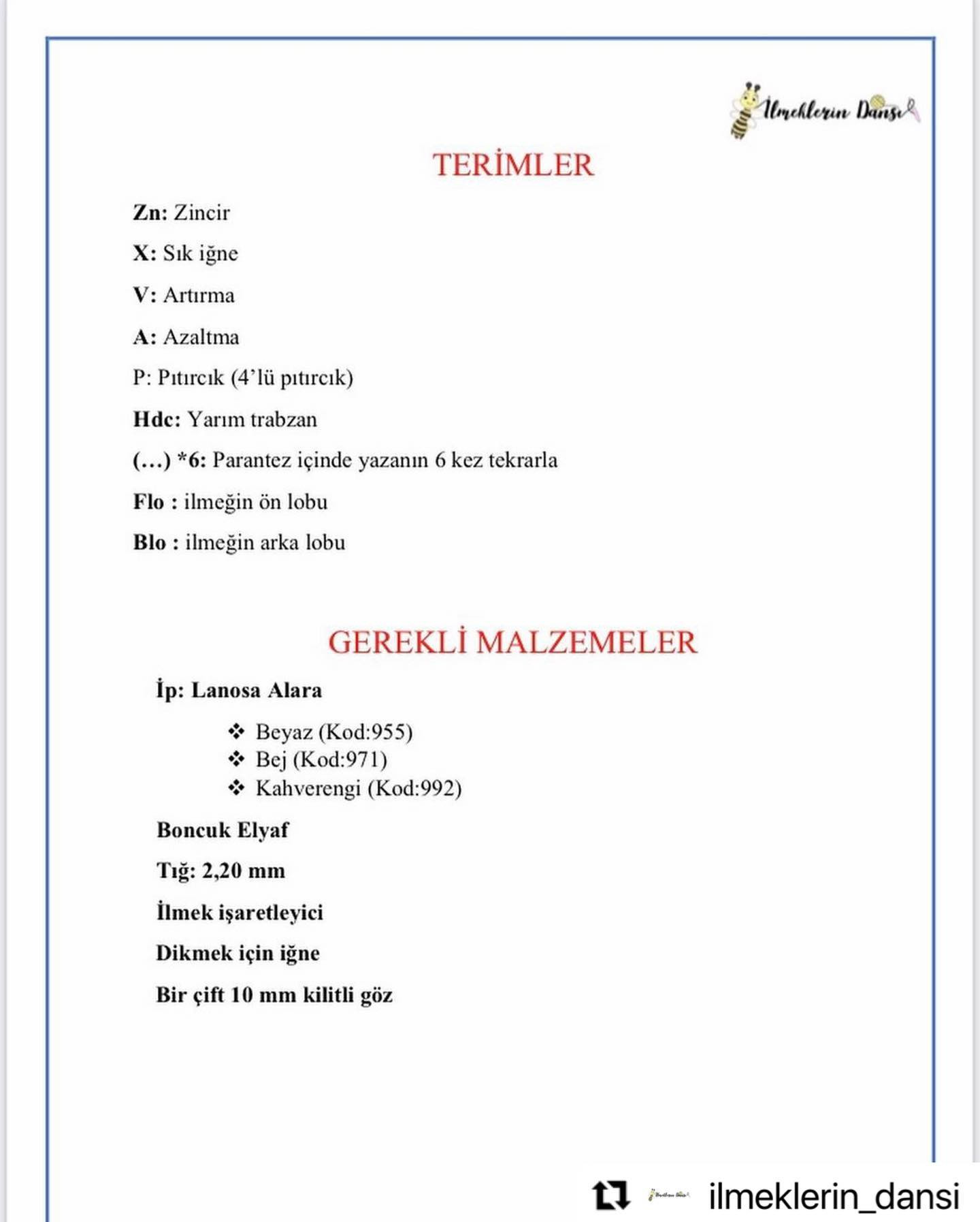 Kuzucuk Tarifi: Ücretsiz Amigurumi Kuzu Örgü Şablonu