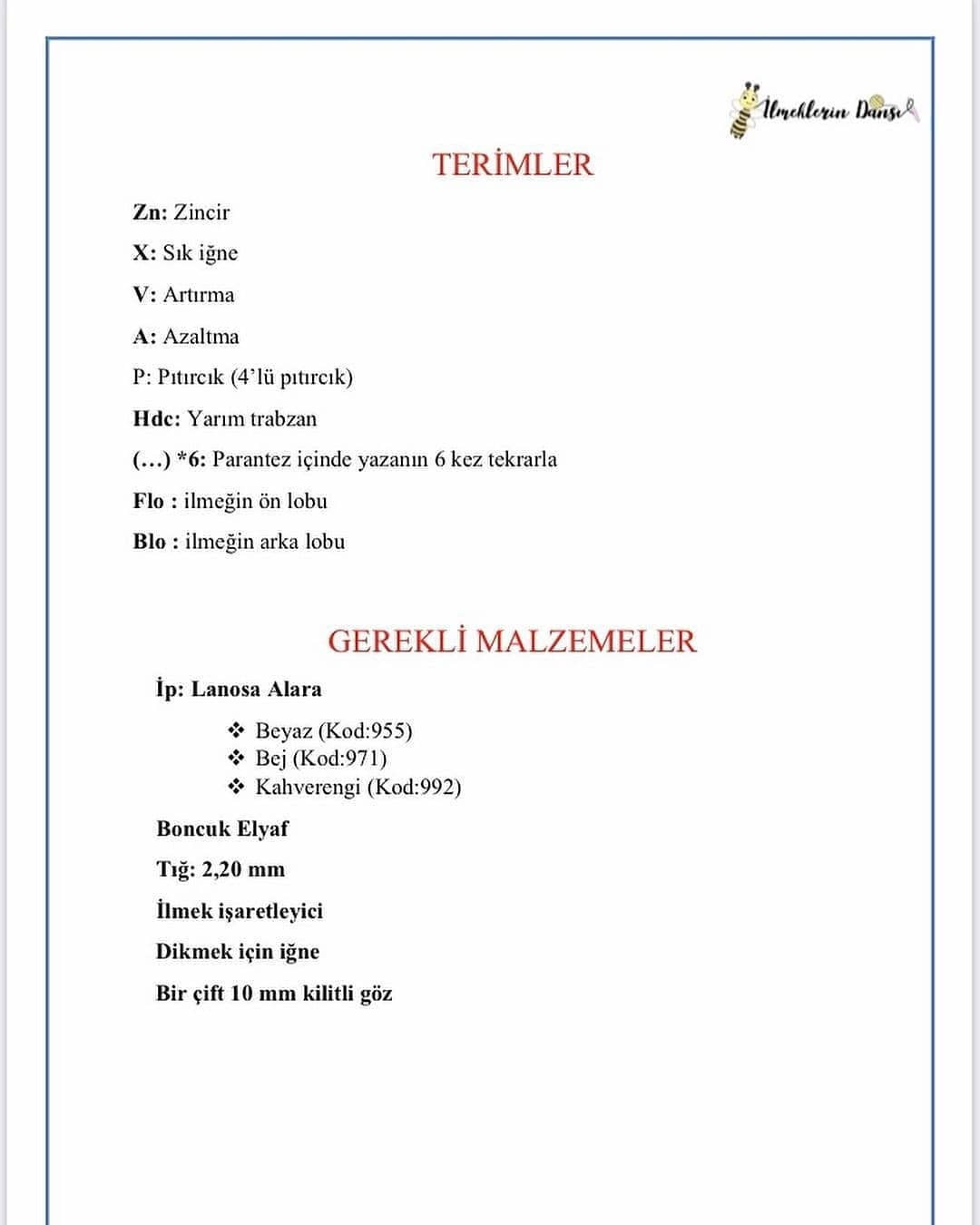 Kuzucuk Tarifi: Ücretsiz Amigurumi Kuzu Örgü Şablonu
