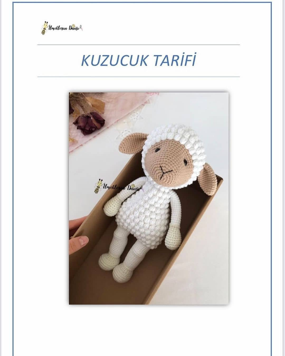 Kuzucuk Tarifi: Ücretsiz Amigurumi Kuzu Örgü Şablonu