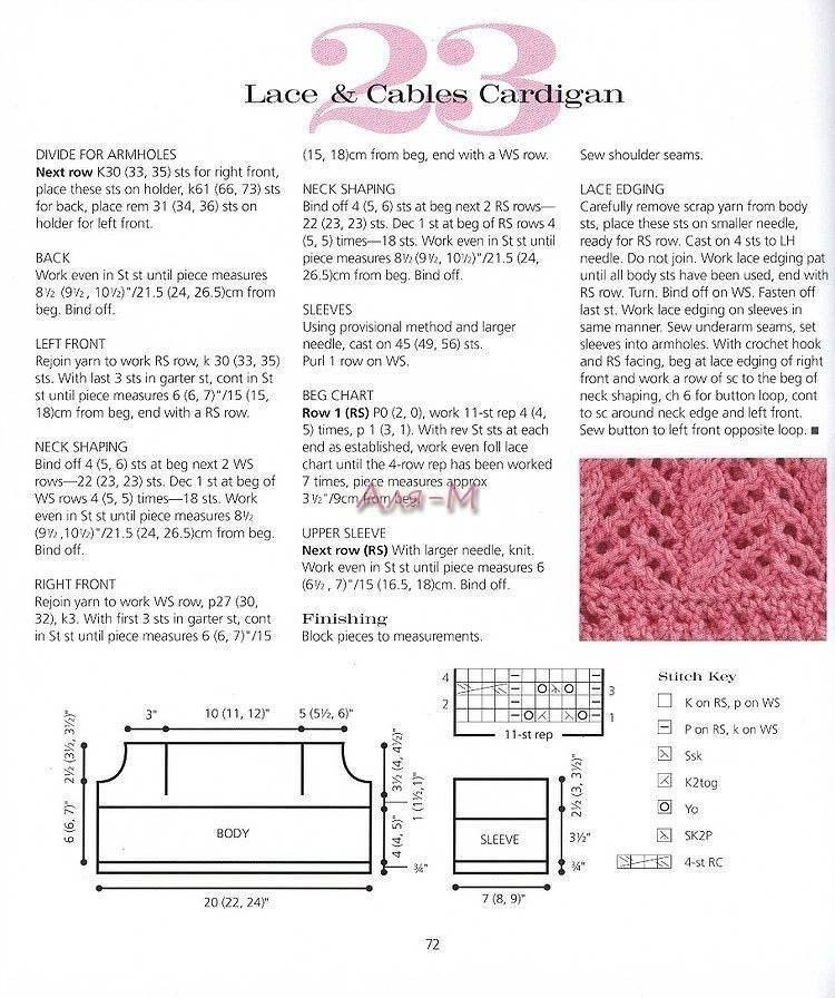 Lace & Cables Cardigan Pattern: Pink Knitted Jacket for Girls with Detailed Charts and Instructions