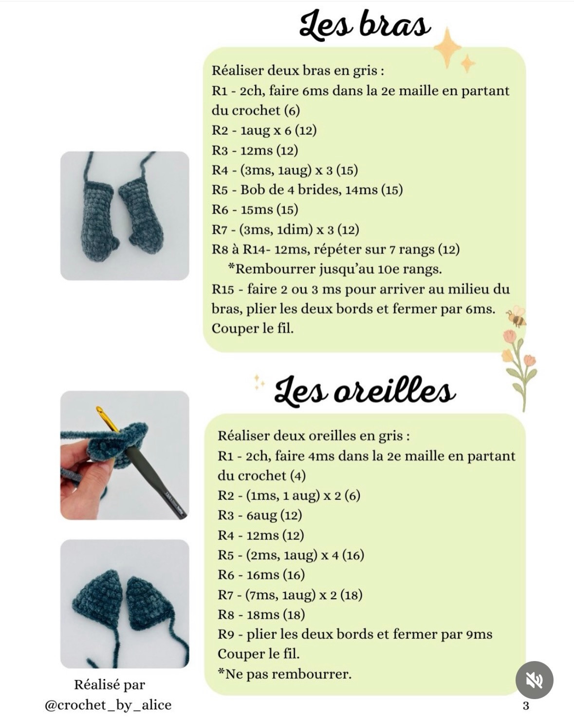 Le loup le mal aimé - Patron gratuit de crochet pour balle en chenille et laine effet fourrure