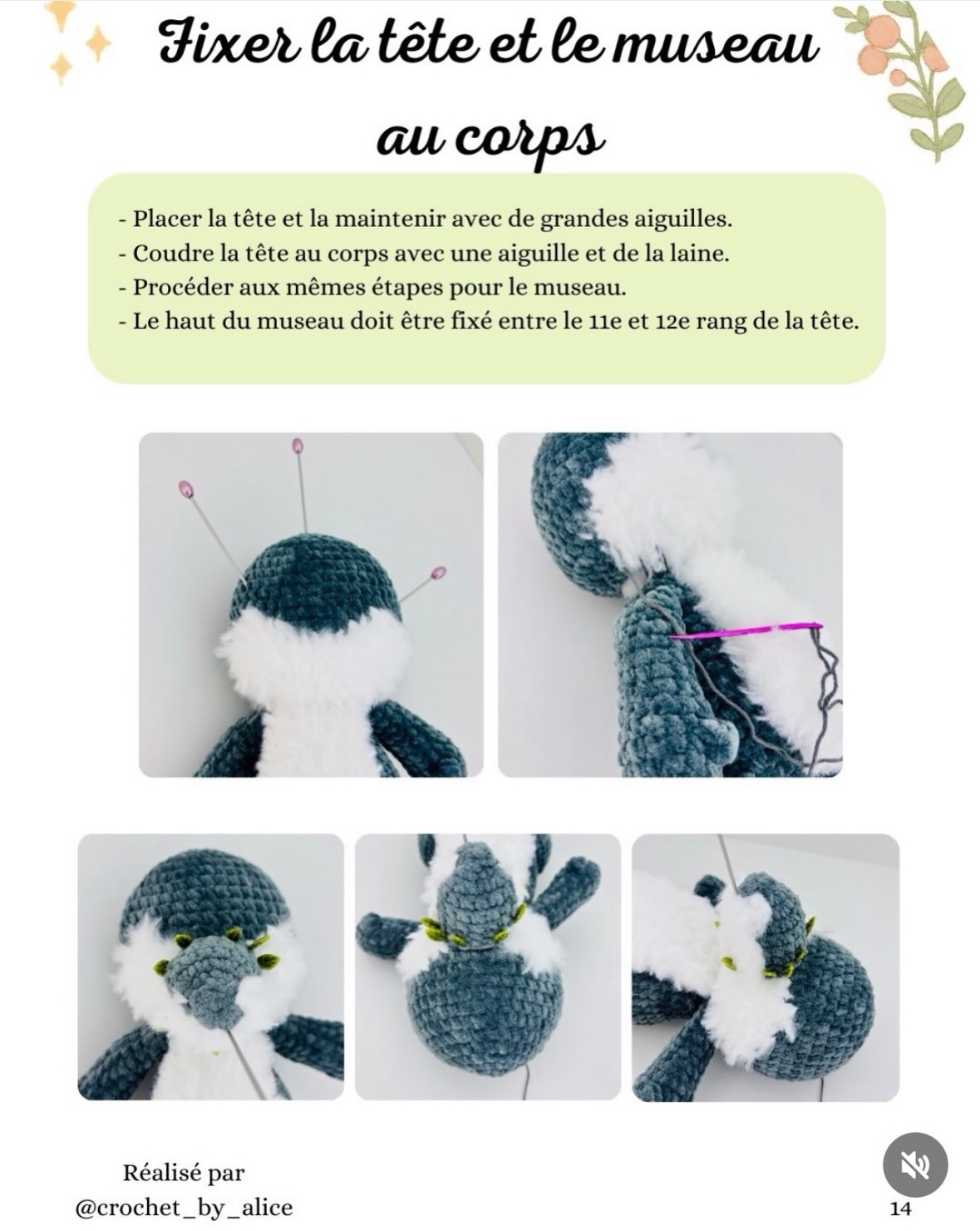 Le loup le mal aimé - Patron gratuit de crochet pour balle en chenille et laine effet fourrure