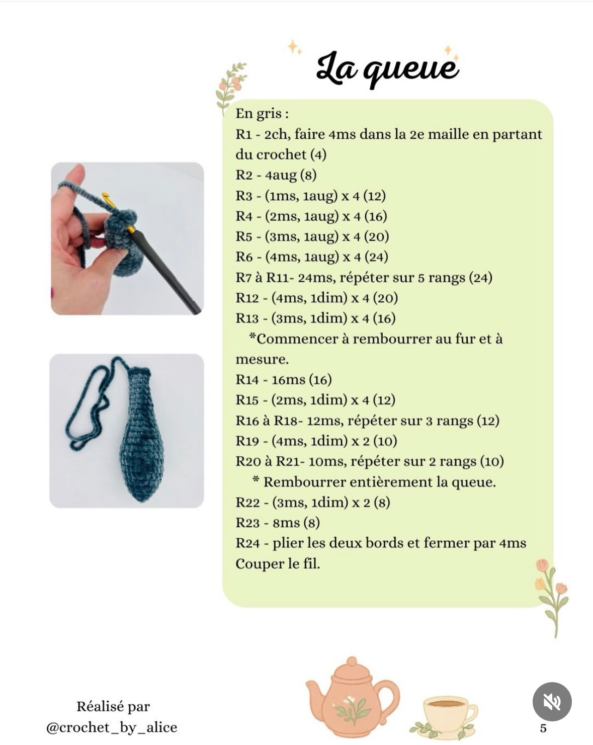 Le loup le mal aimé - Patron gratuit de crochet pour balle en chenille et laine effet fourrure