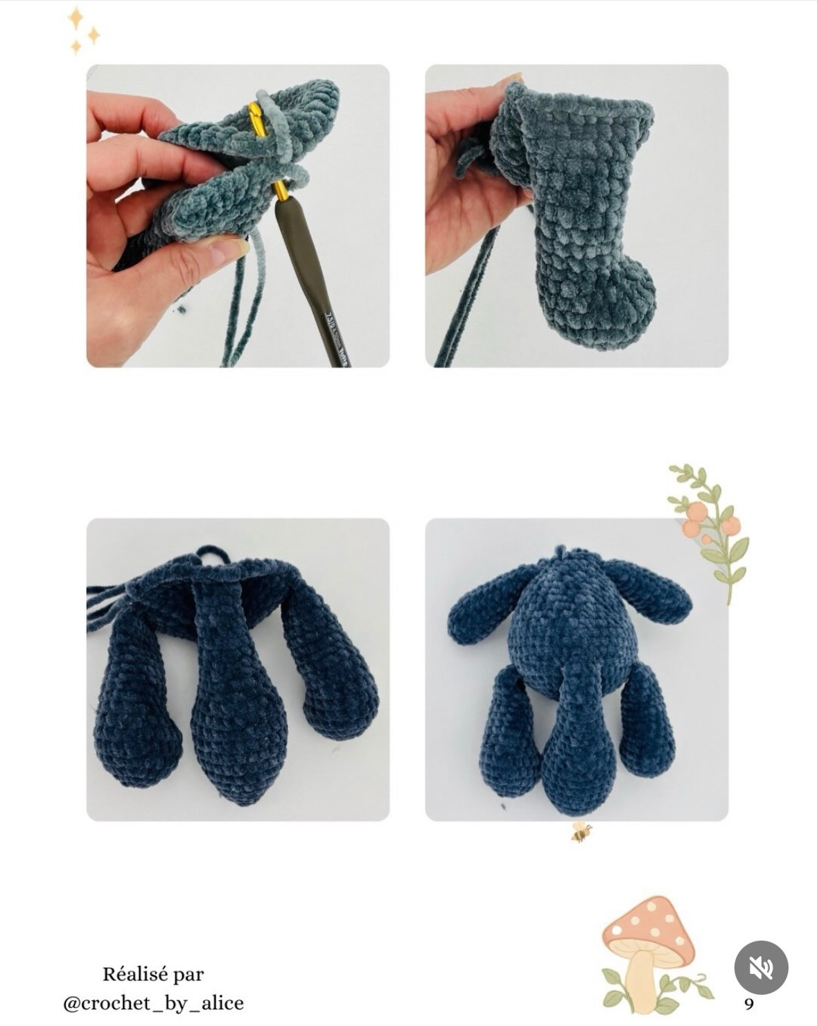 Le loup le mal aimé - Patron gratuit de crochet pour balle en chenille et laine effet fourrure