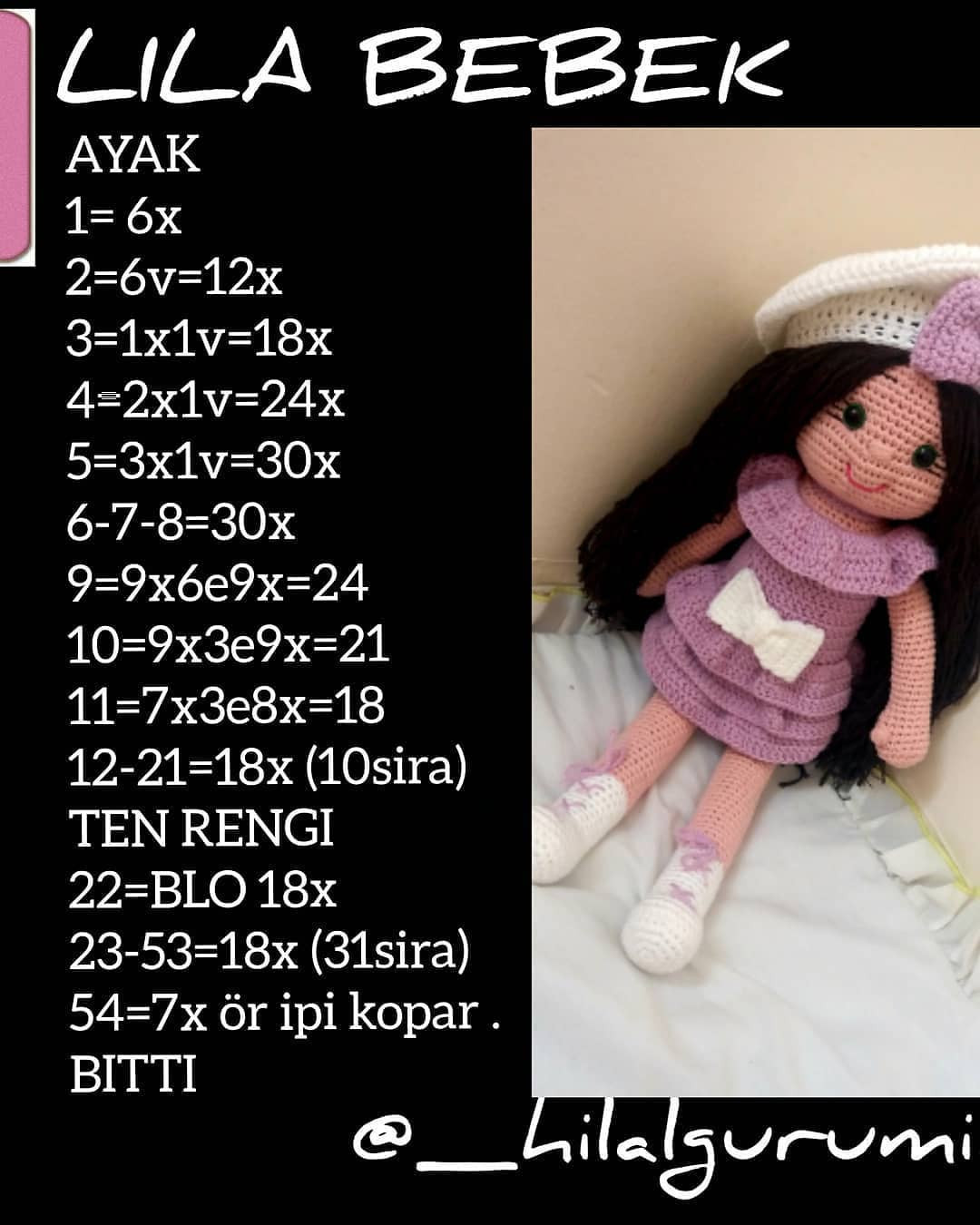 Lila Bebek Amigurumi Crochet Pattern Tutorial