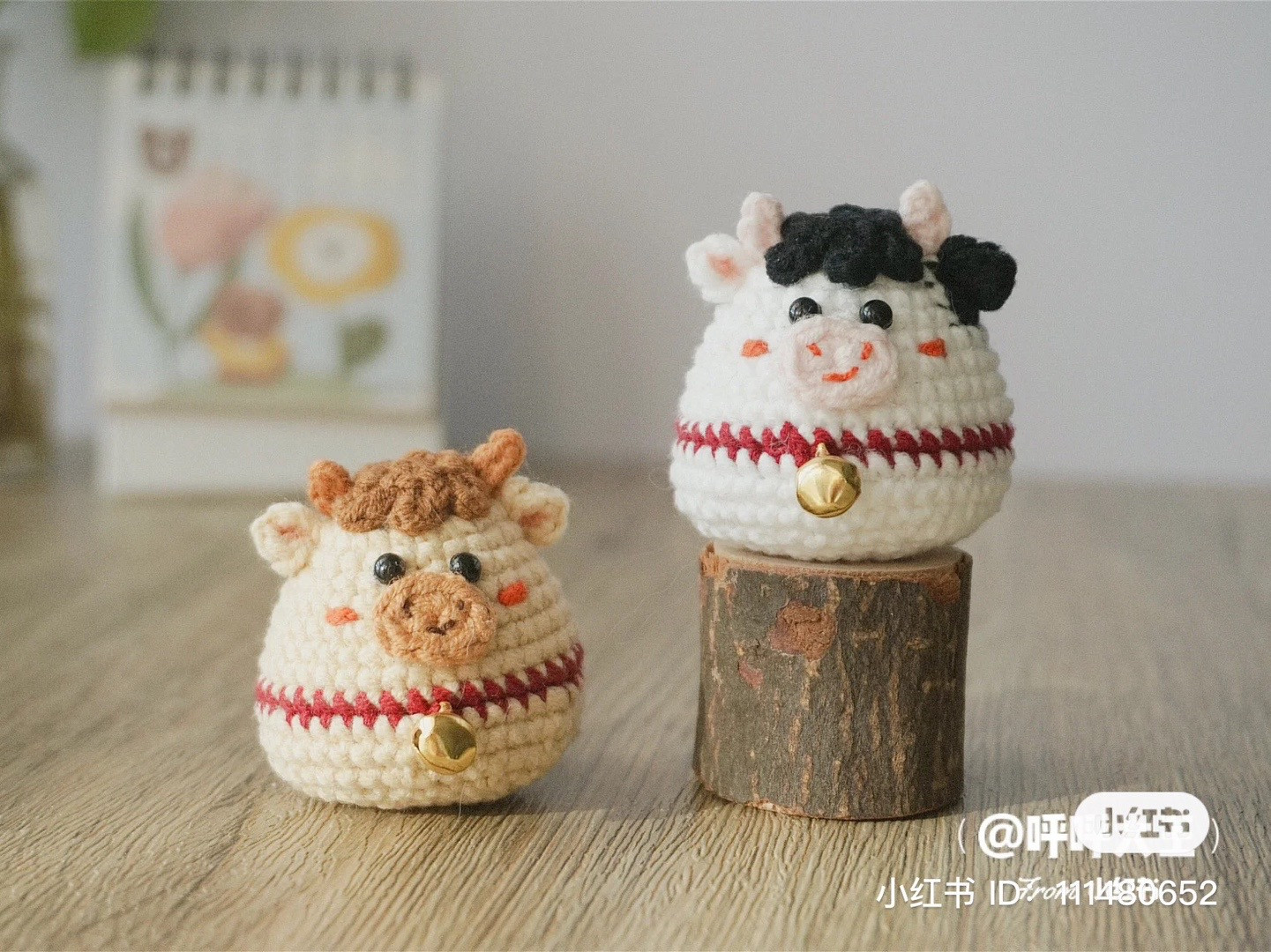 Little Cow Amigurumi Crochet Pattern: Cute Mini Keychain Doll with Text and Chart Instructions