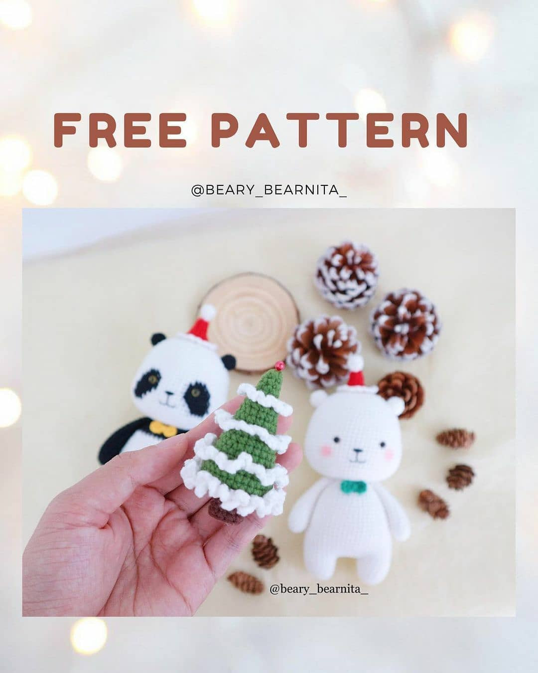 Little Pine Free Crochet Pattern: Mini Christmas Tree with Snow Details