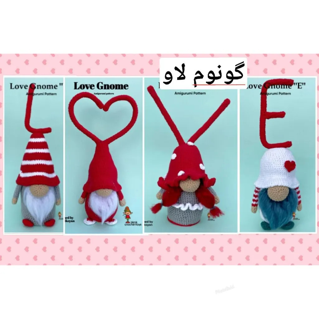 Love Gnome Amigurumi Pattern: Detailed Crochet Instructions for Body, Beard, Hat, and Letter L