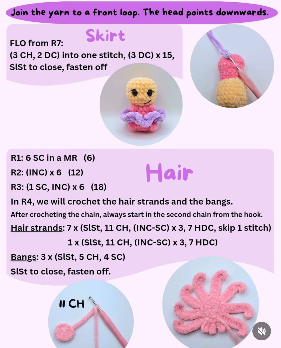 Lucky Charm LUMI LUCKY Free Crochet Pattern: Cute Chenille Yarn Amigurumi Doll Tutorial with Step-by-Step Instructions