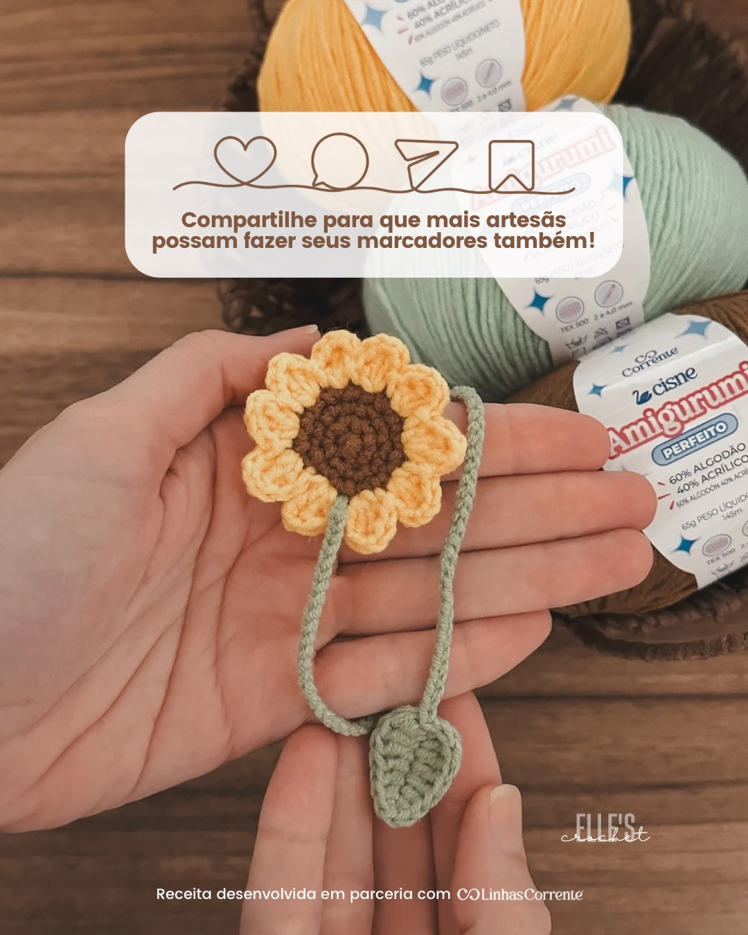 Marcador de Páginas Girassol - Receita Gratuita