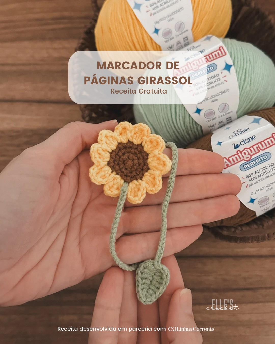 Marcador de Páginas Girassol - Receita Gratuita