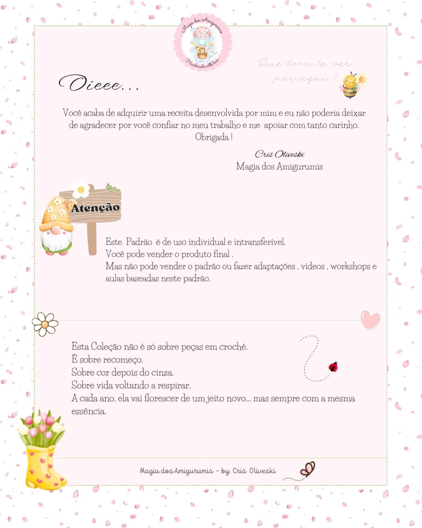 Margarida - Padrão Gratuito de Crochê, Coleção Jardim Florido por Cris Oliveski