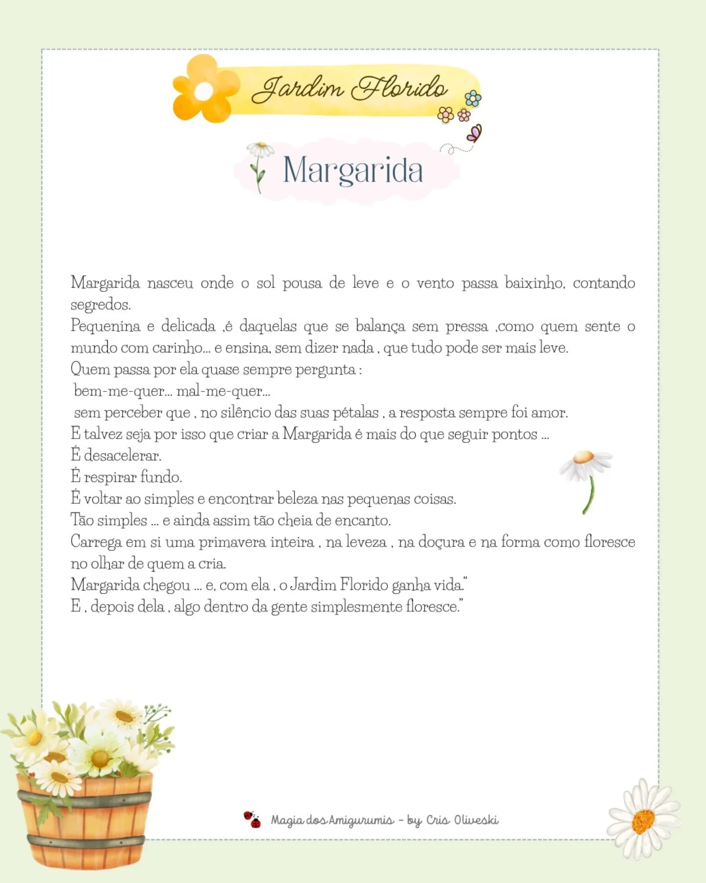 Margarida - Padrão Gratuito de Crochê, Coleção Jardim Florido por Cris Oliveski