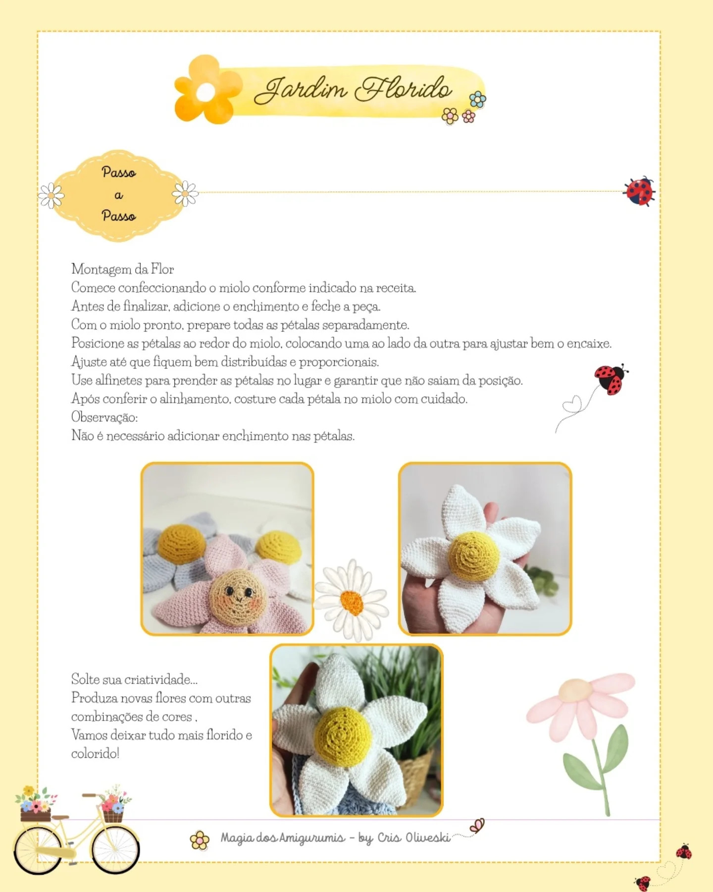 Margarida - Padrão Gratuito de Crochê, Coleção Jardim Florido por Cris Oliveski