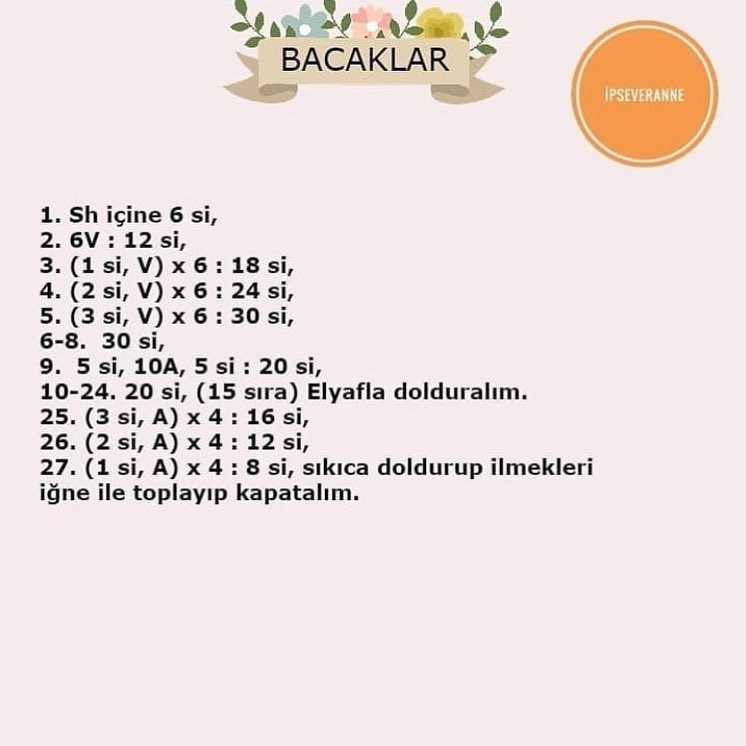 Marmelat Ayıcık Tarifi: Gökde, Kafa ve Kollar Örgü Şeması