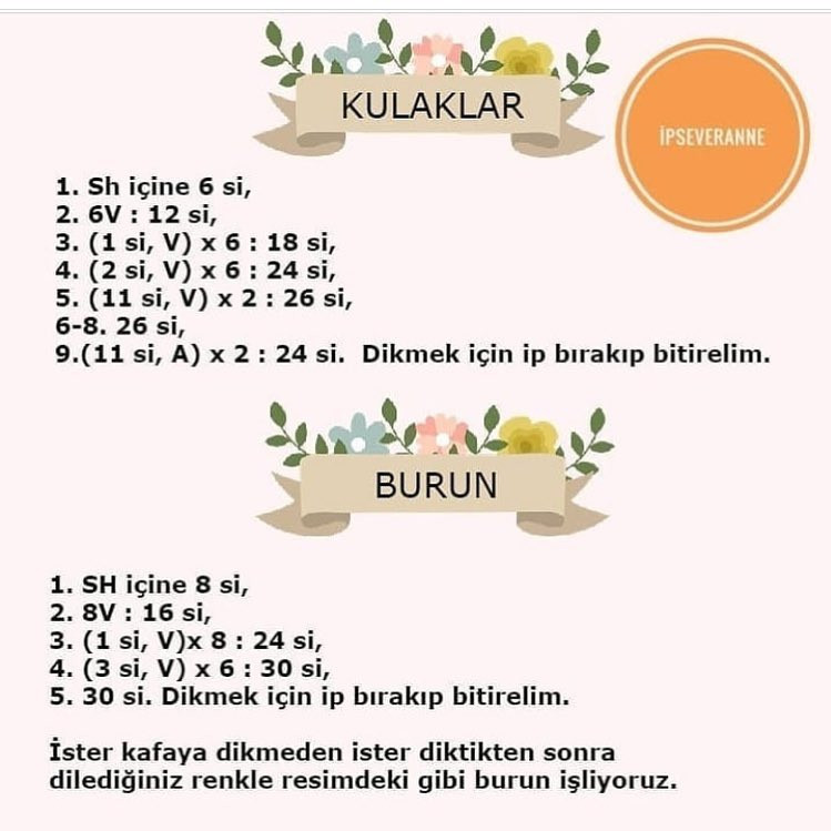 Marmelat Ayıcık Tarifi: Gökde, Kafa ve Kollar Örgü Şeması