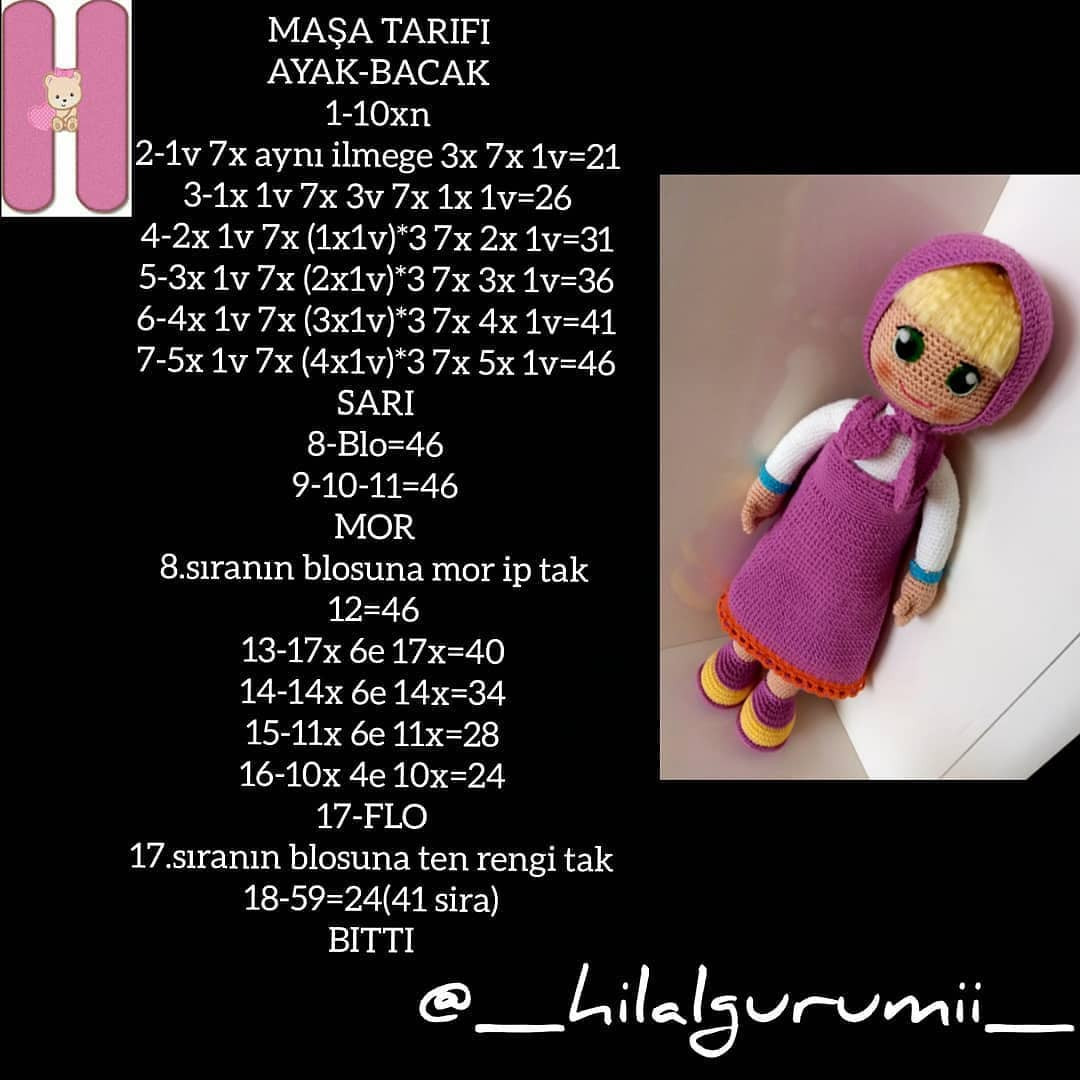 Maşa Bebek Ücretsiz Mıknatıs Tarifi ve Malzemeler