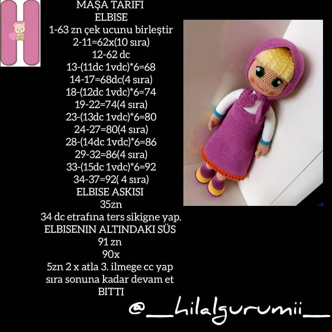 Maşa Bebek Ücretsiz Mıknatıs Tarifi ve Malzemeler