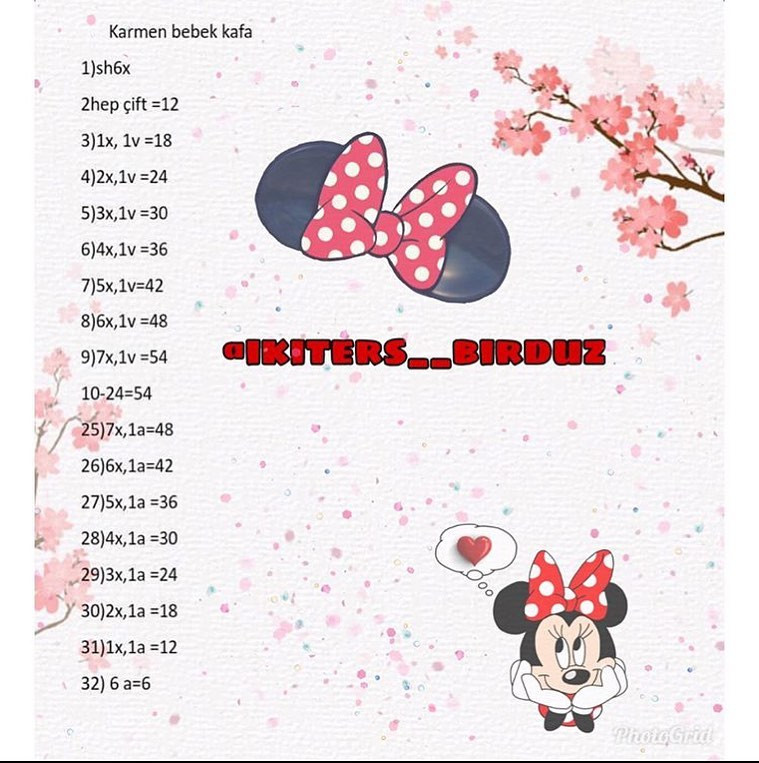 Mẫu móc len búp bê Karmen (Minnie) miễn phí - Hướng dẫn chi tiết từng bước