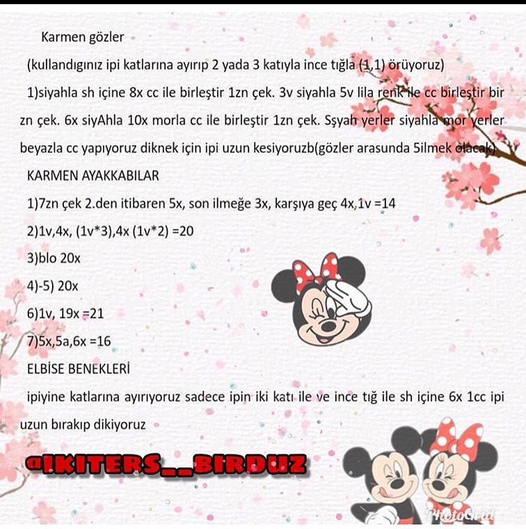 Mẫu móc len búp bê Karmen (Minnie) miễn phí - Hướng dẫn chi tiết từng bước
