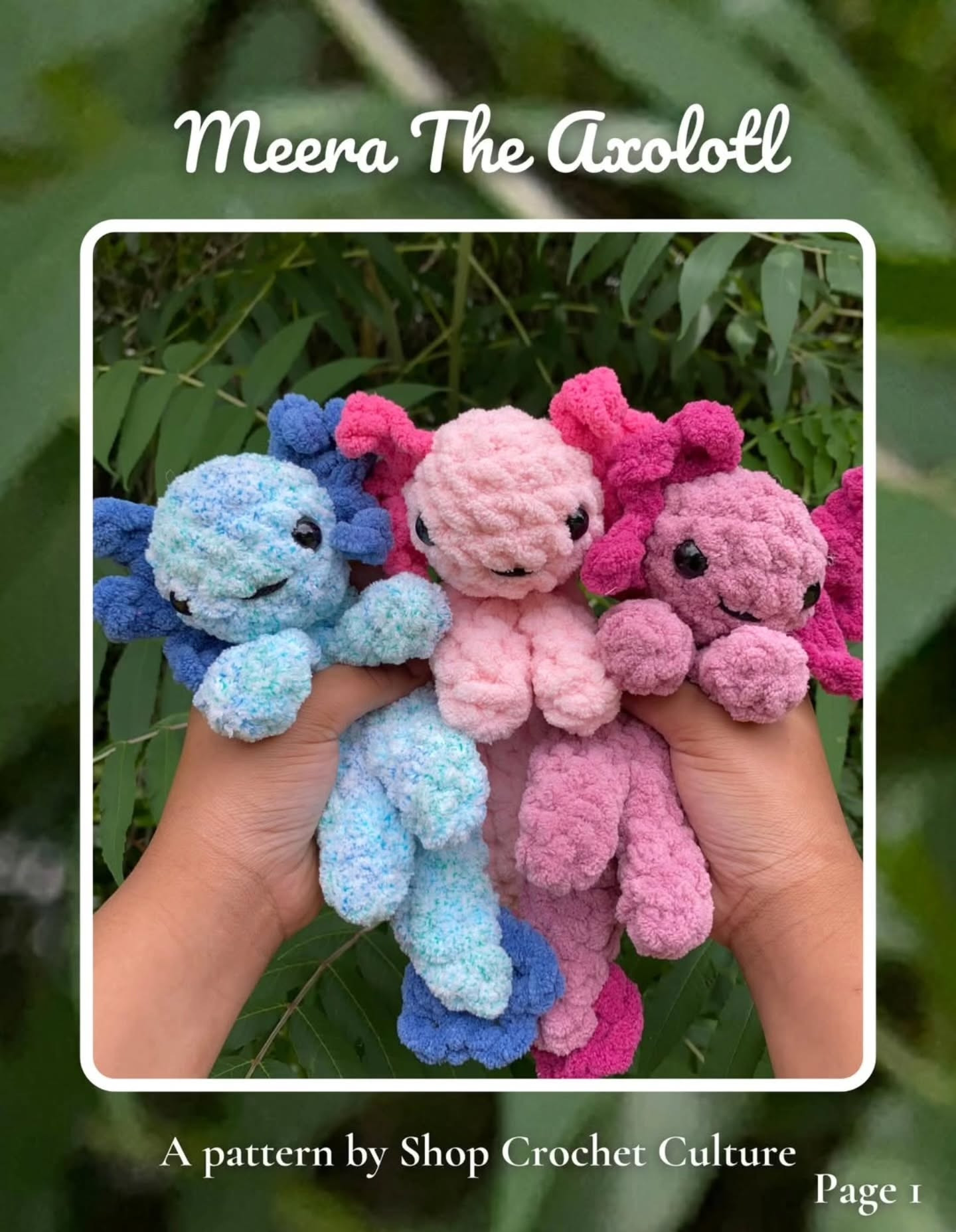 Meera The Axolotl Free Crochet Pattern by Shop Crochet Culture