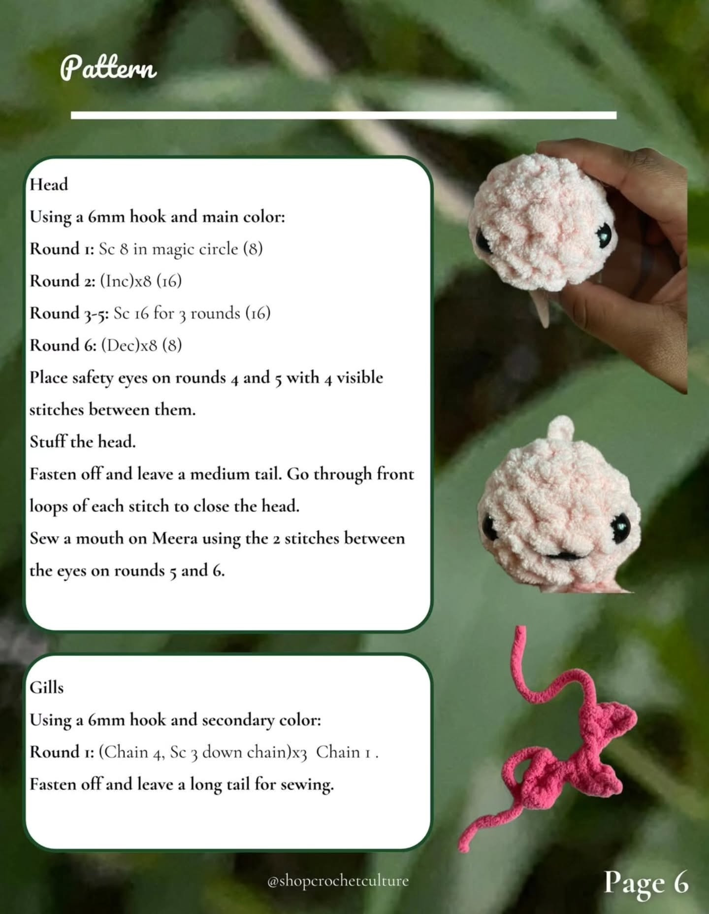 Meera The Axolotl Free Crochet Pattern by Shop Crochet Culture