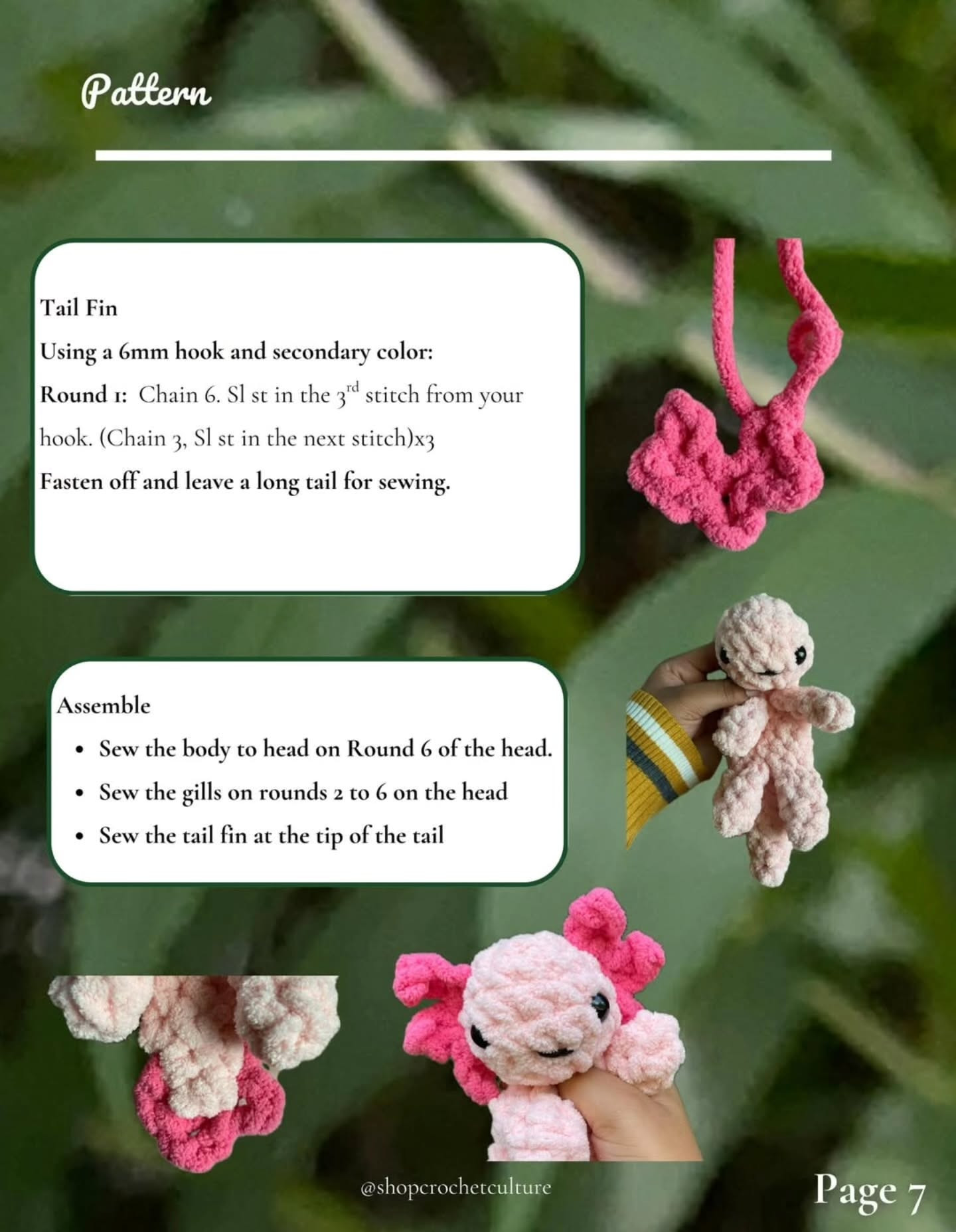 Meera The Axolotl Free Crochet Pattern by Shop Crochet Culture