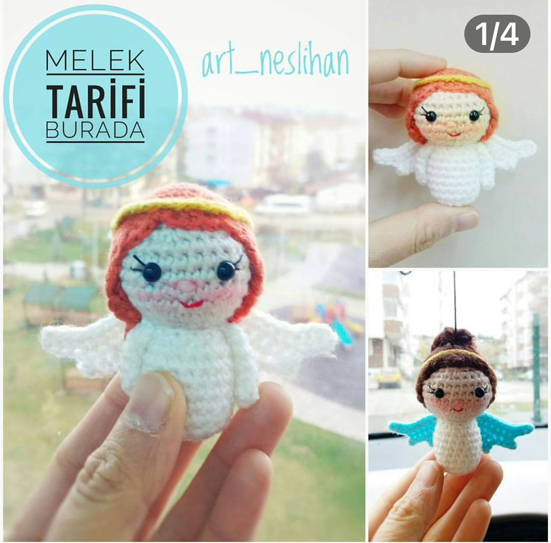 Melek Tarifi Burada: Hướng dẫn móc len búp bê thiên thần dễ thương với các màu sắc khác nhau